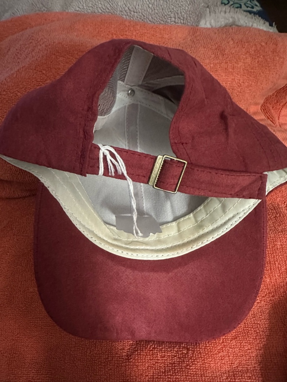 Embellished Burgundy Baseball Cap with Crystal Logo - Picture 2 of 4